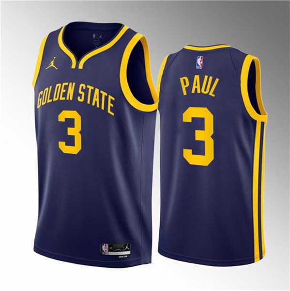 Men%27s Golden State Warriors #3 Chris Paul Navy Statement Edition Stitched Basketball Jersey Dzhi->houston rockets->NBA Jersey